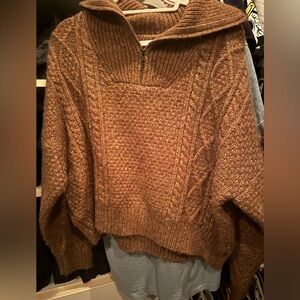 THE GREAT. chunky cable knit sweater
